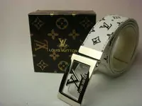 ceinture louis vuitton  ovale rectangulaire 2011 nouveau-blanc